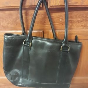 L L Bean black leather purse.